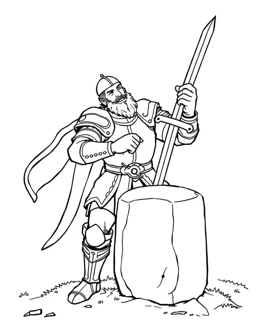 Wart (Arthur) pulling the sword from the stone.