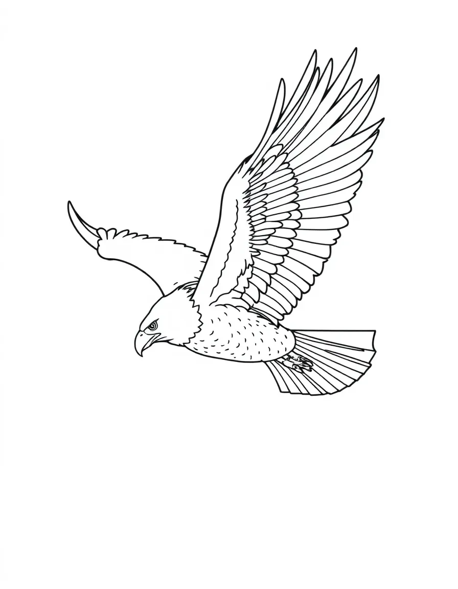 Marahute the golden eagle soaring through the sky.