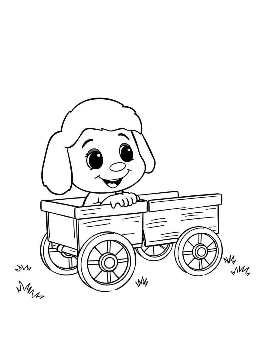 Riley's imaginary friend, Bing Bong, with his wagon.