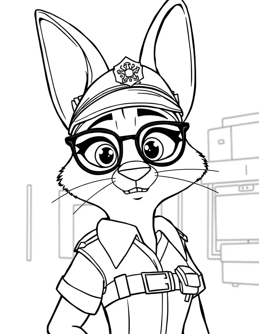 Zootopia, with Judy Hopps as a police officer, looking determined.