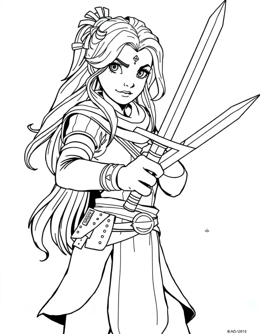 Raya from Raya and the Last Dragon, holding her sword.