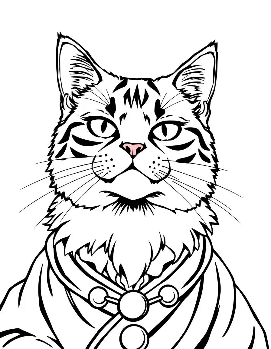 Machiavelli the cat looking grumpy and judging.