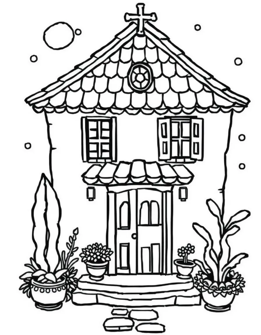 The magical Casita house, with its moving tiles and shutters.