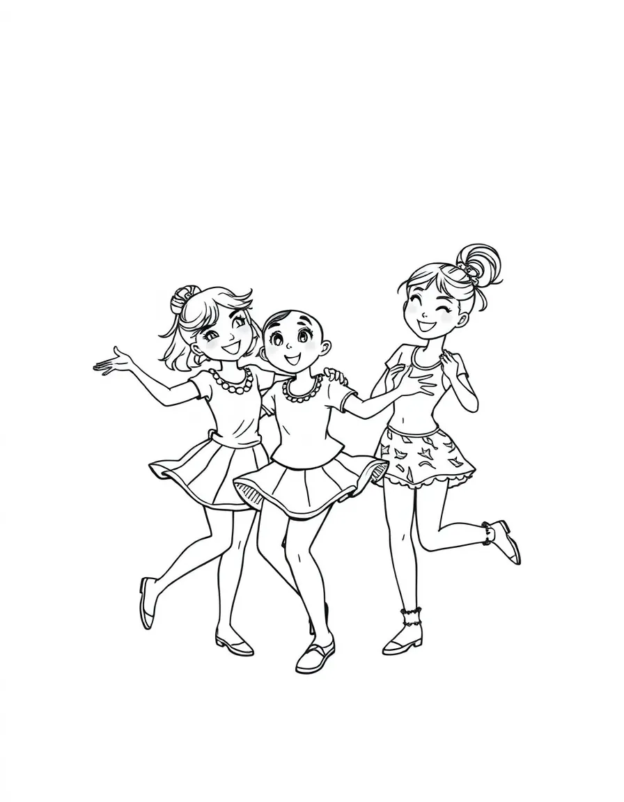 Meilin Lee as a human, dancing with her friends.