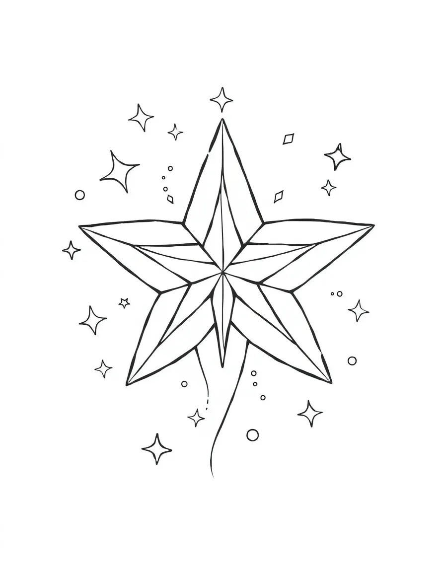 Star the magical star, sparkling and floating.