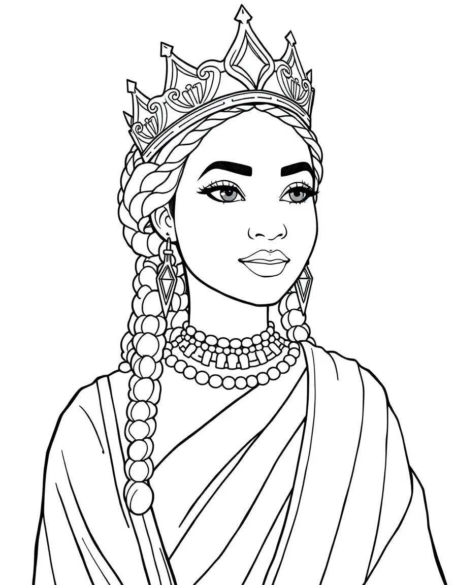 Queen Amaya looking kind and wise.