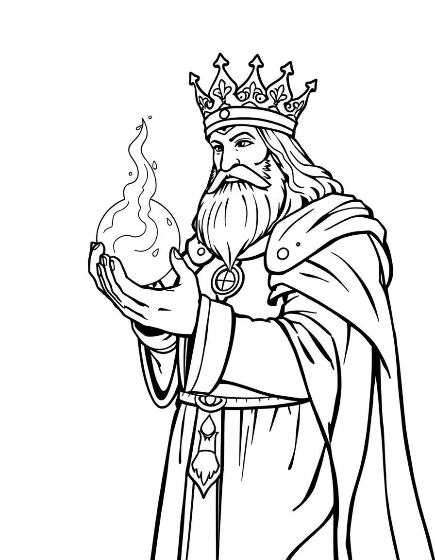King Magnifico holding a glowing wish orb.