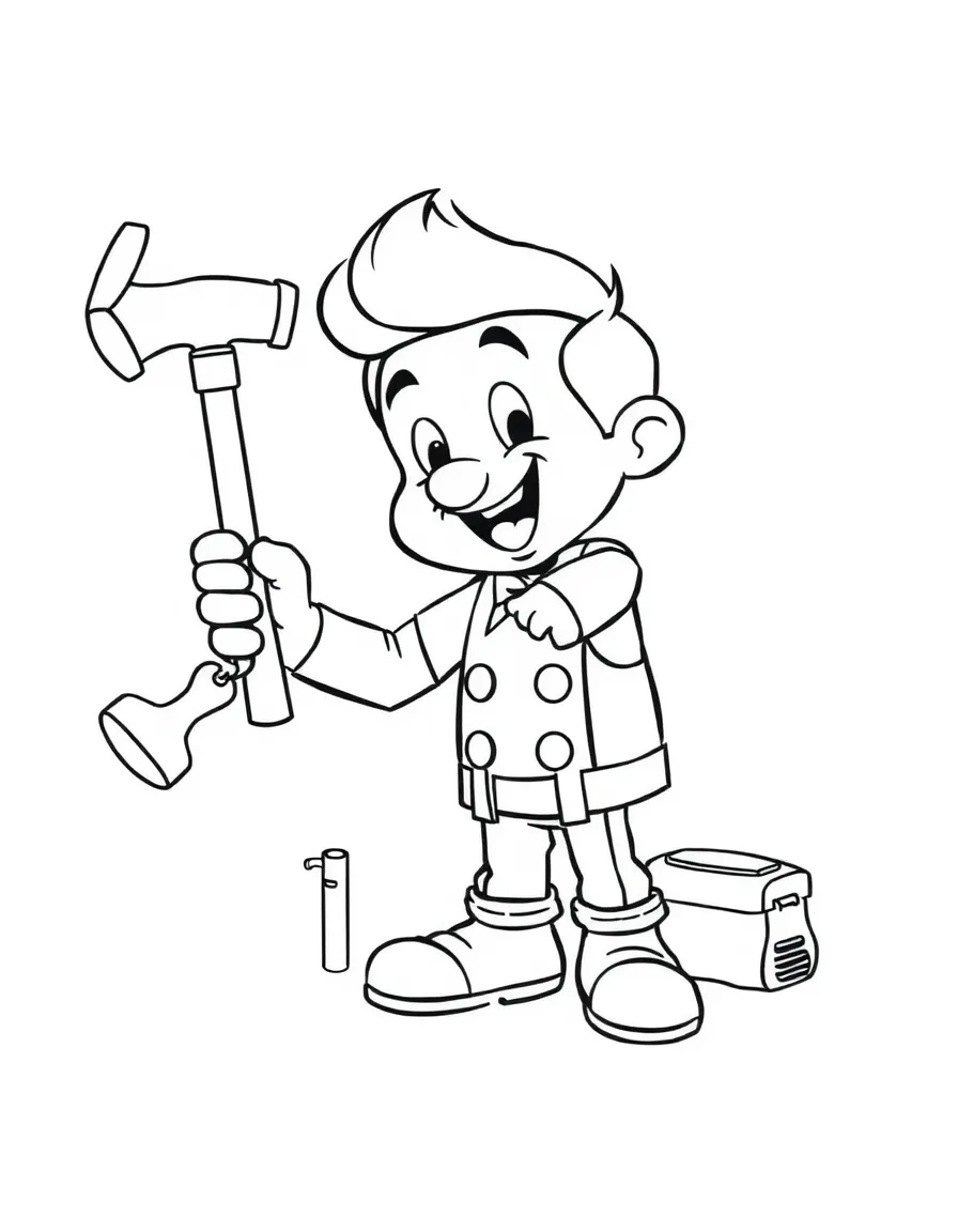 Fix-It Felix Jr. fixing things with his magic hammer.