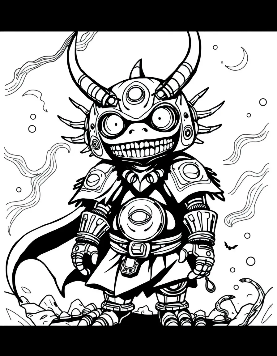 Yokai looking shadowy and mysterious, with his microbots.