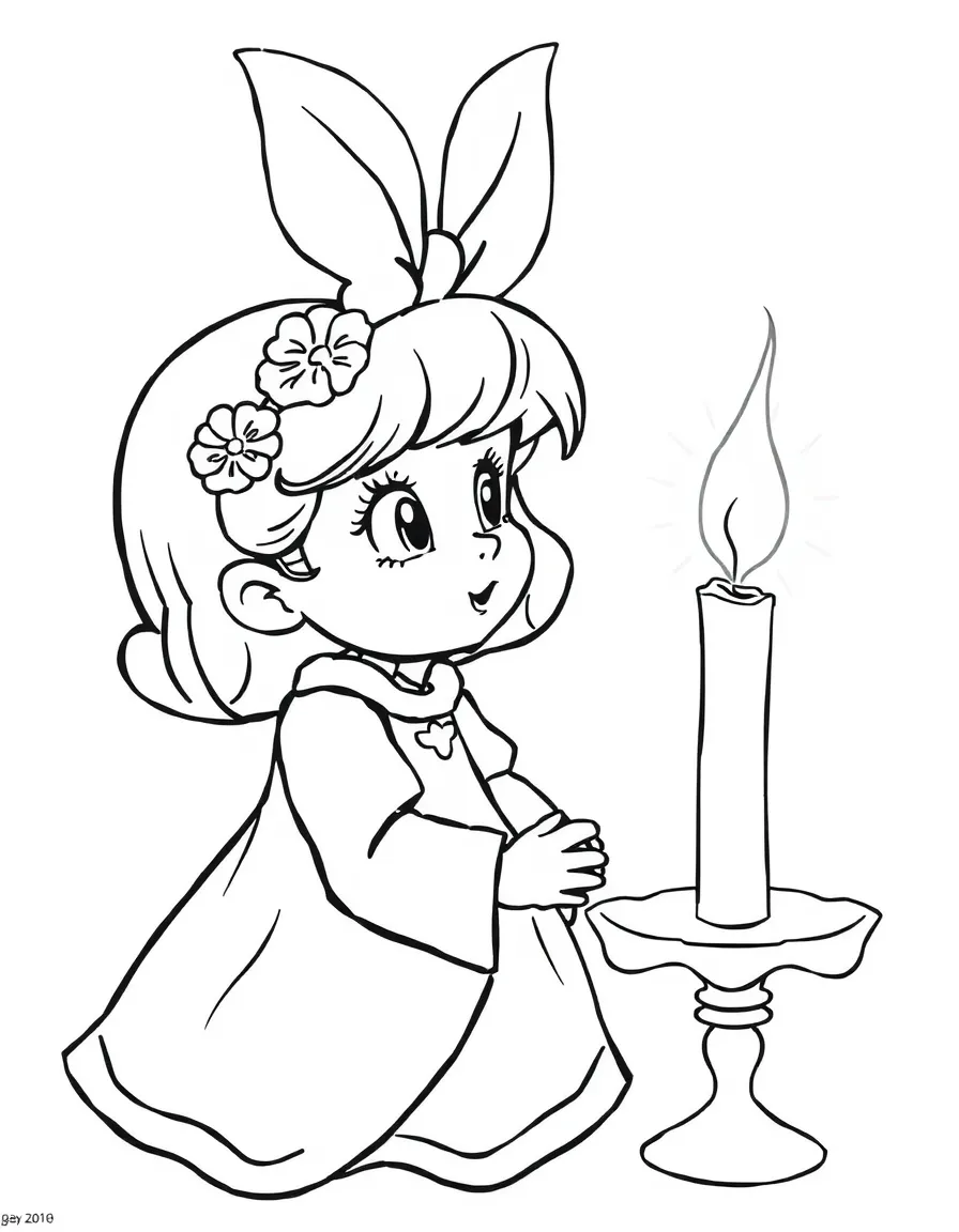 Mirabel looking at the magical candlelight, feeling its power.
