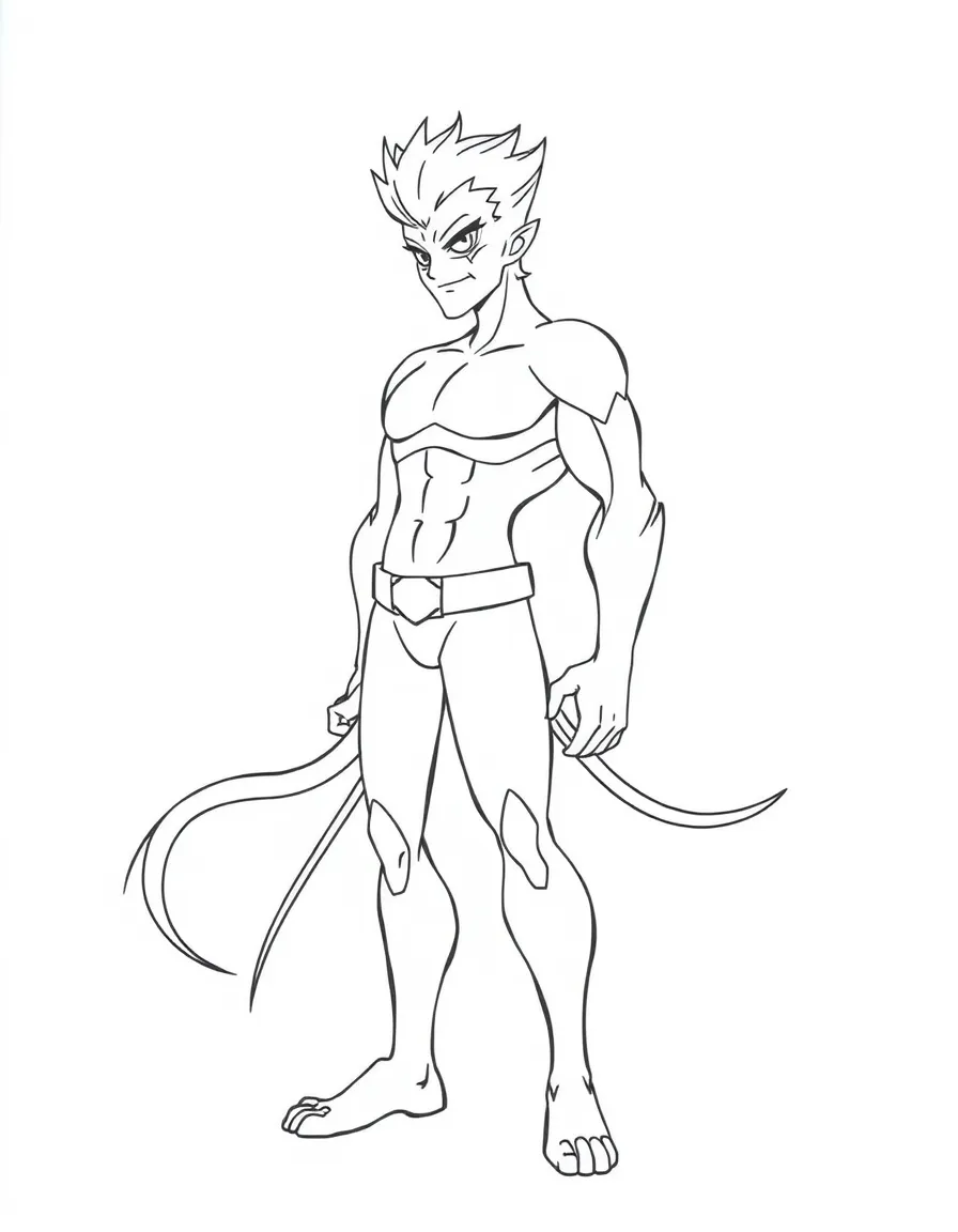 Camilo shapeshifting into a tall, dramatic figure.
