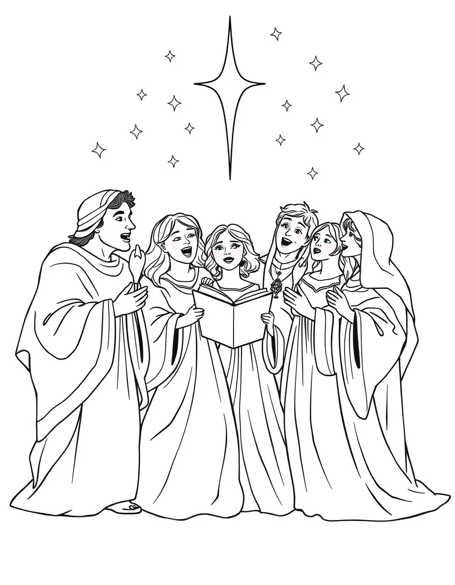 The entire Madrigal family singing together.