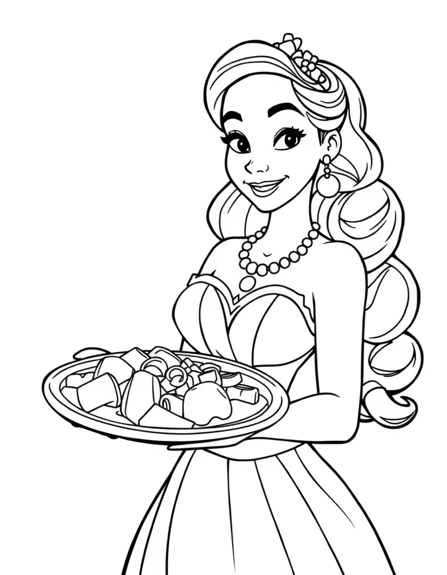 Tiana holding a delicious plate of gumbo.