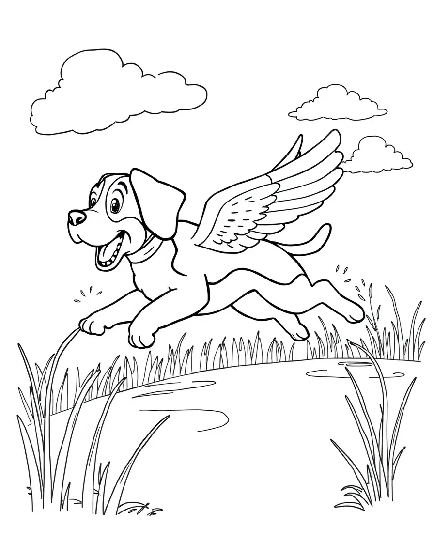 Bernard and Miss Bianca flying over a swamp.