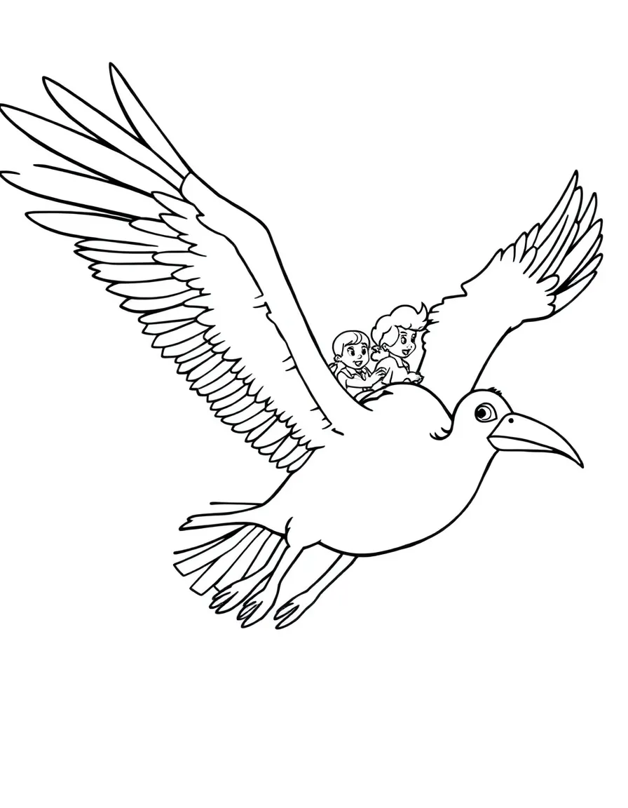 Wilbur the albatross flying with Bernard and Miss Bianca.