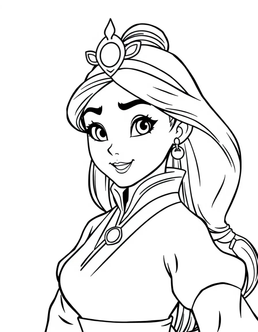 Mulan dressed as Ping, looking confident.