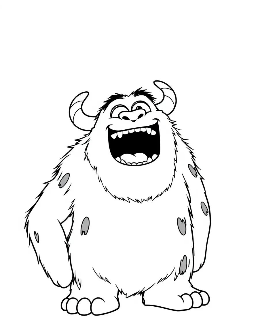 Sulley giving a big, friendly roar.
