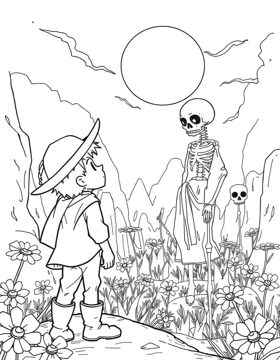 Miguel and Dante looking at the Land of the Dead.