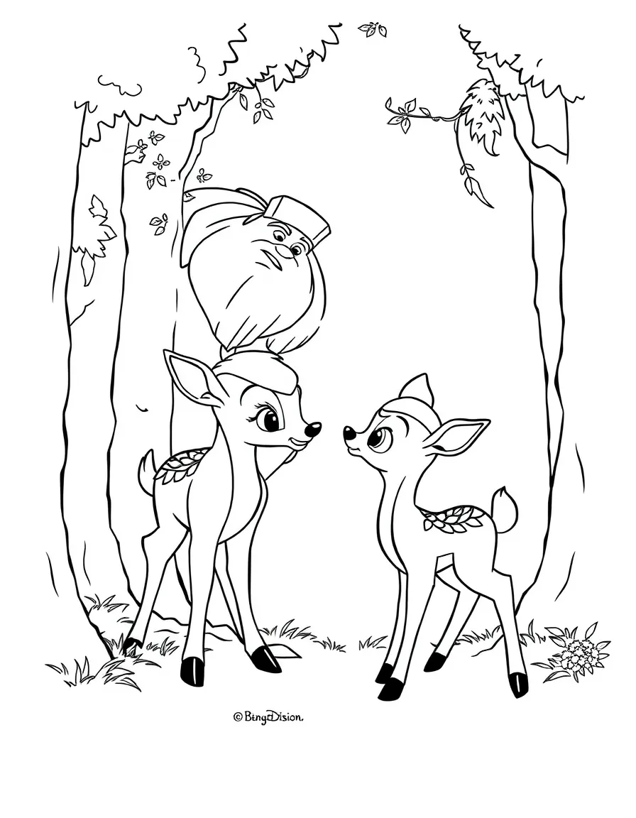 Bambi meeting his father, the Great Prince of the Forest.