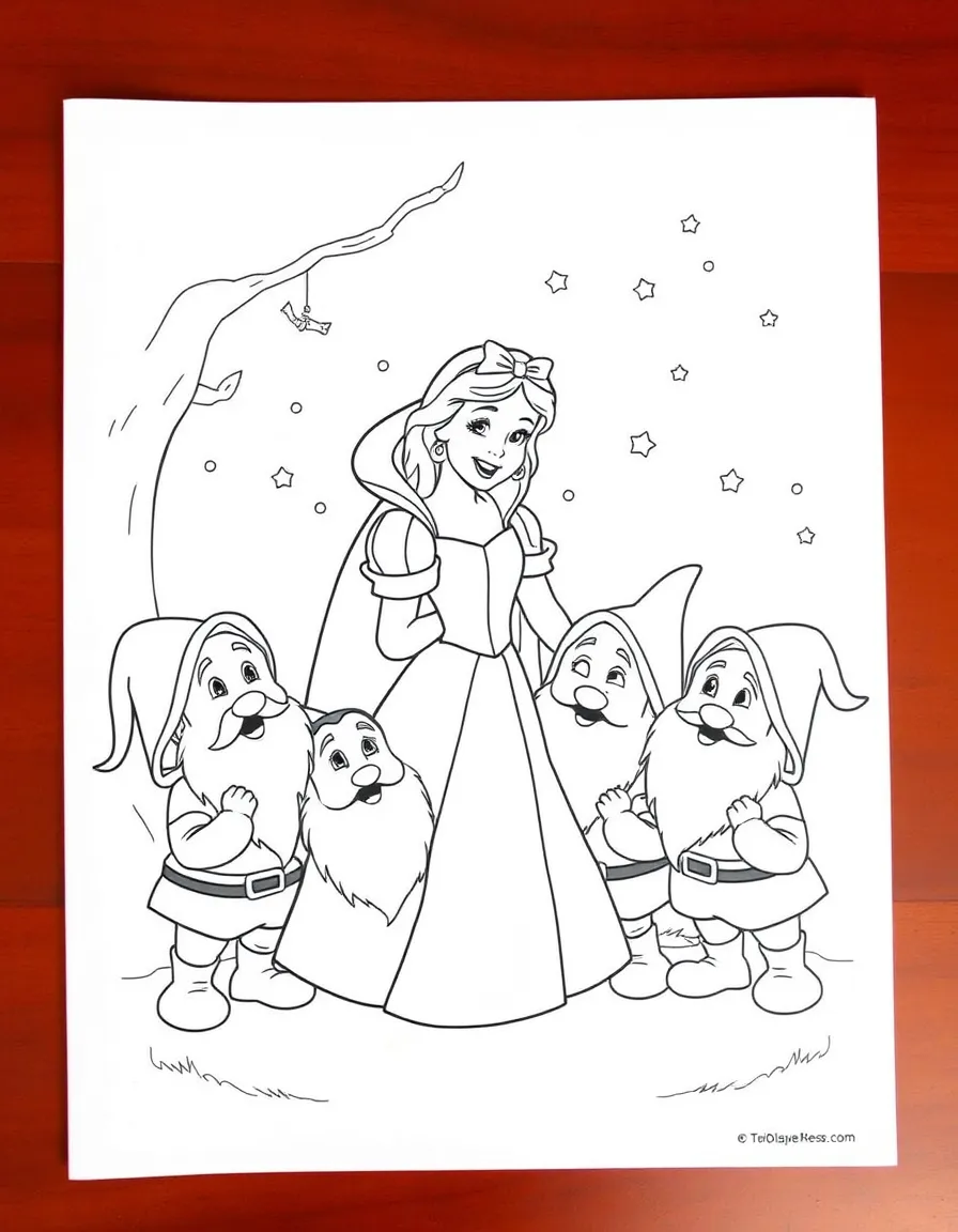Snow White and the Seven Dwarfs singing "Heigh-Ho."