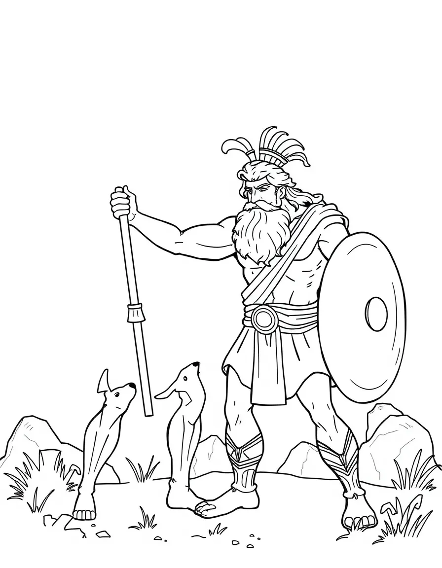 Hercules training with Philoctetes.