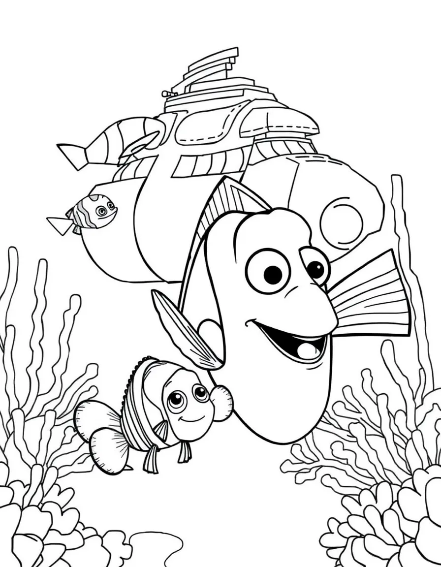 Nemo and Dory saying goodbye to the tank gang.