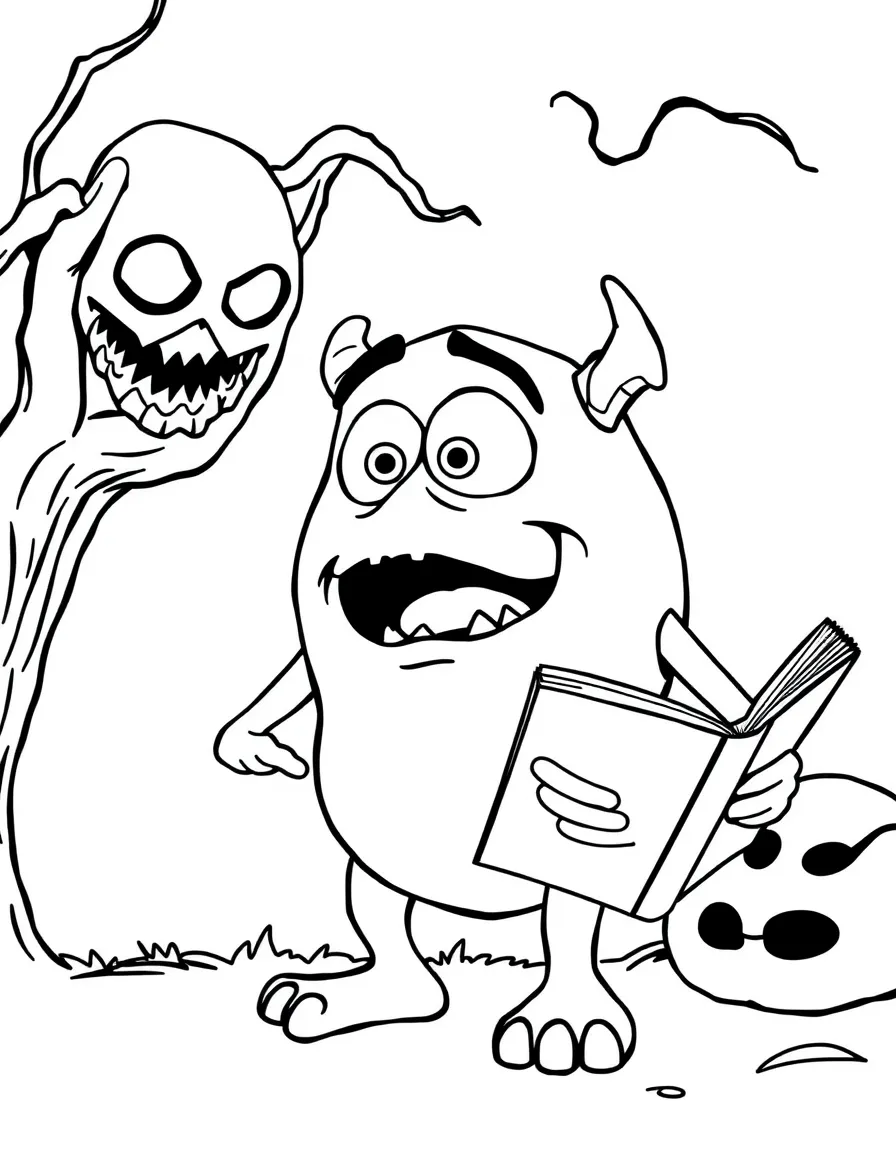 Mike Wazowski telling a scary story.