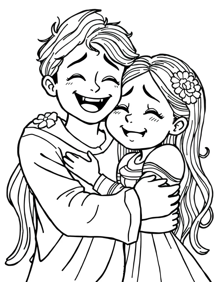 Joy and Sadness embracing a core memory.