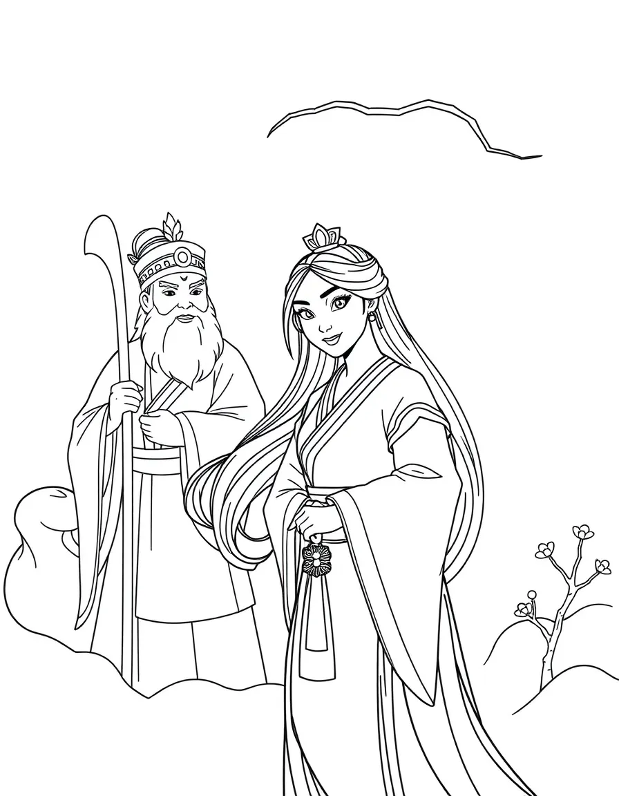 Mulan honoring her ancestors.