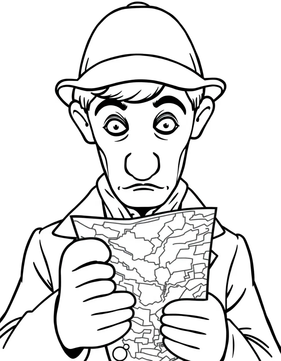 Basil of Baker Street looking at a map.