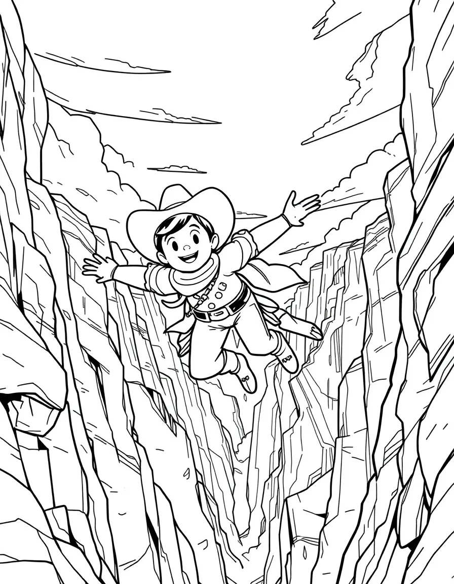 Cody and Marahute flying through a canyon.
