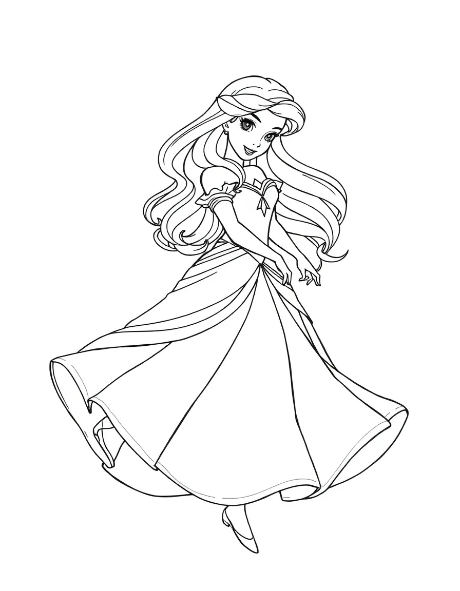 Aurora spinning around in her beautiful dress.