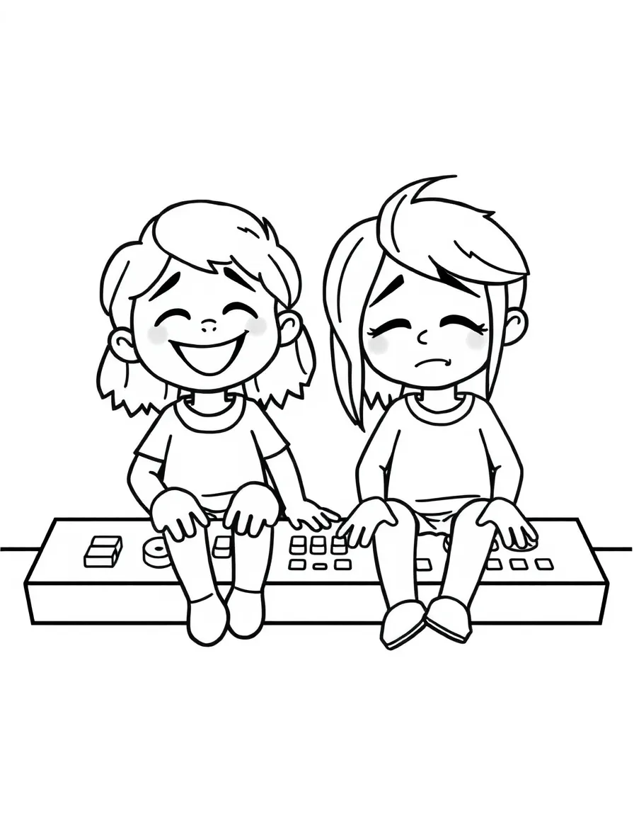 Joy and Sadness sitting on the control panel.