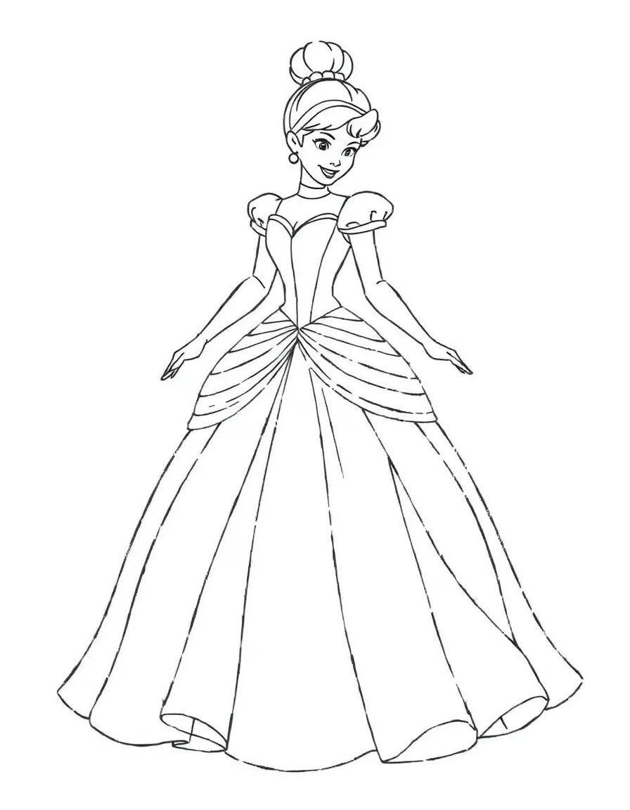 Cinderella's dress transforming into a beautiful gown.