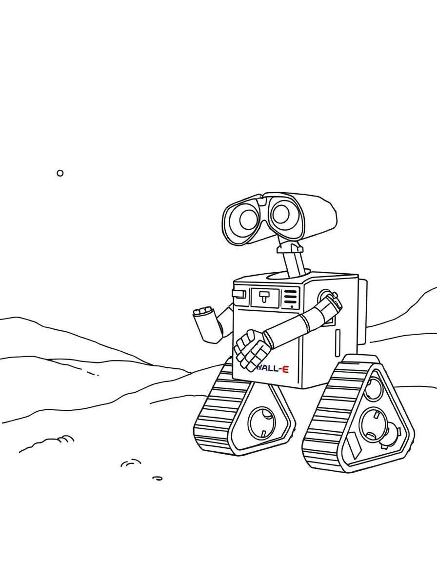 WALL-E and EVE holding hands on the Axiom.