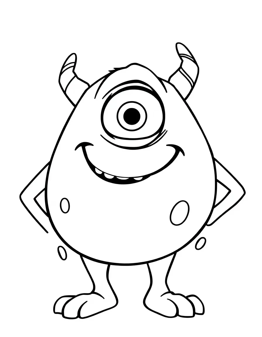 Mike Wazowski looking proud, with his one eye.
