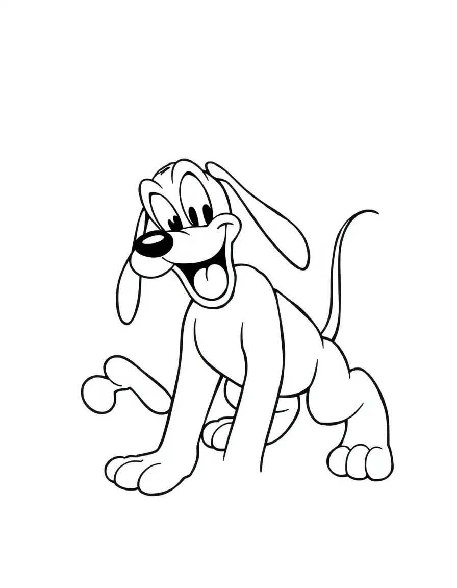 Pluto chasing his tail, looking silly.