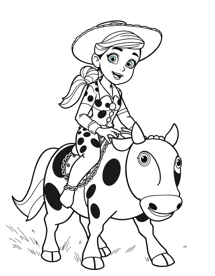 Jessie riding Bullseye, looking determined.