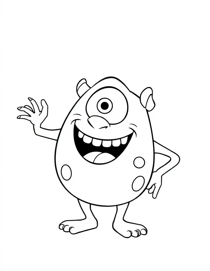 Mike Wazowski laughing heartily.