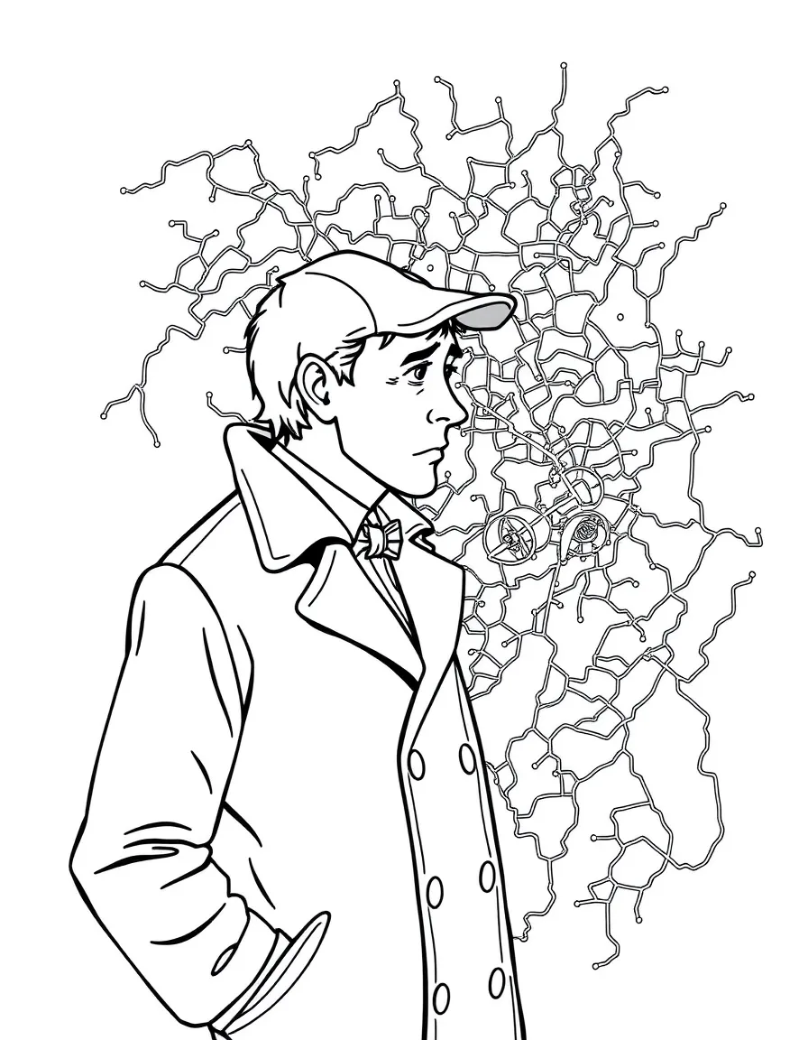 Basil of Baker Street looking at a complex map.
