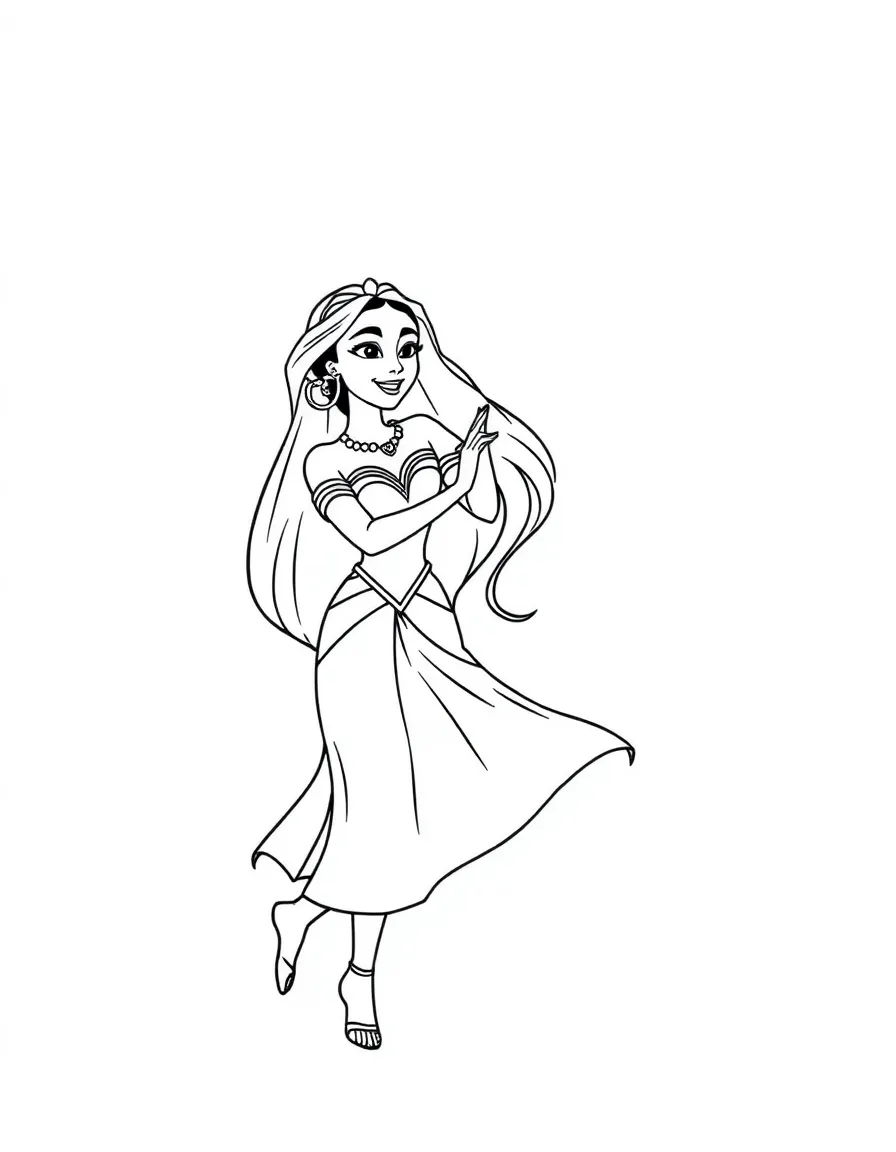 Tiana and Naveen dancing as humans, with joyful expressions.