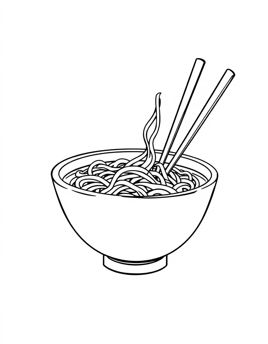 A wobbly bowl of ramen with chopsticks sticking out.