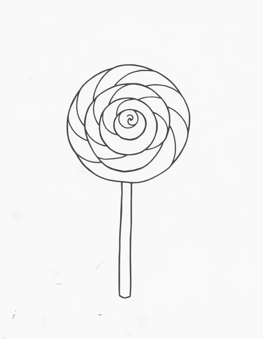 A happy-go-lucky lollipop with a swirly design.