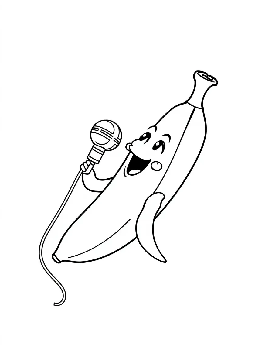 A singing banana with a little microphone.