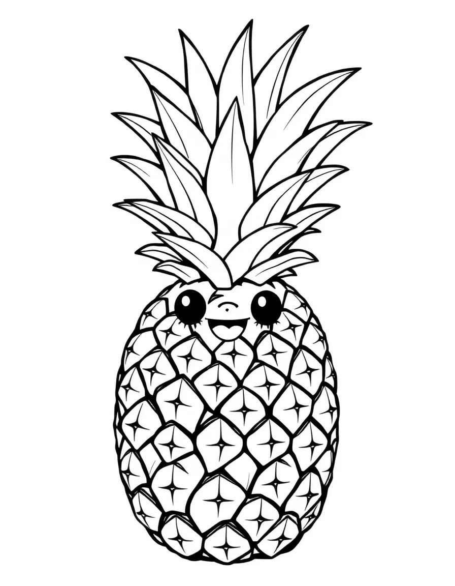 A playful pineapple with spiky hair.