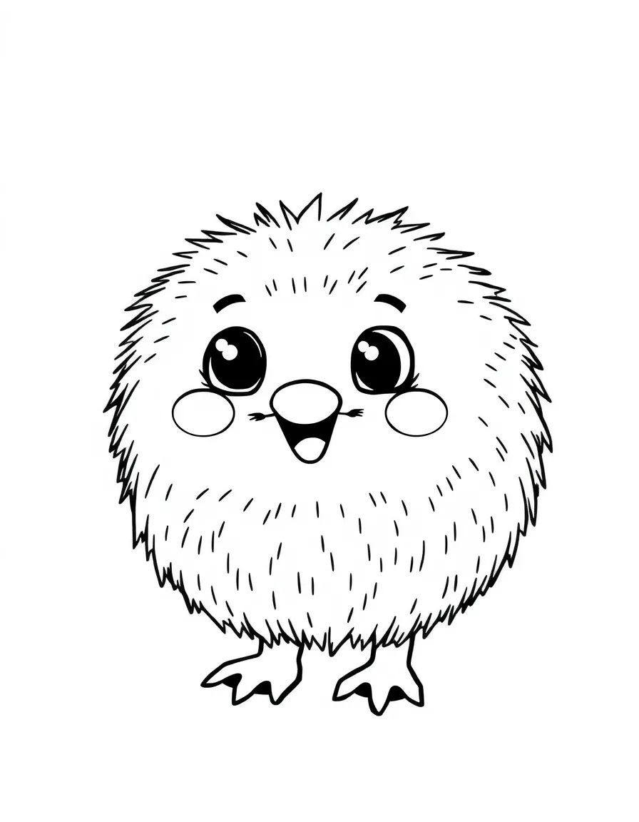 A cheerful kiwi with fuzzy skin.