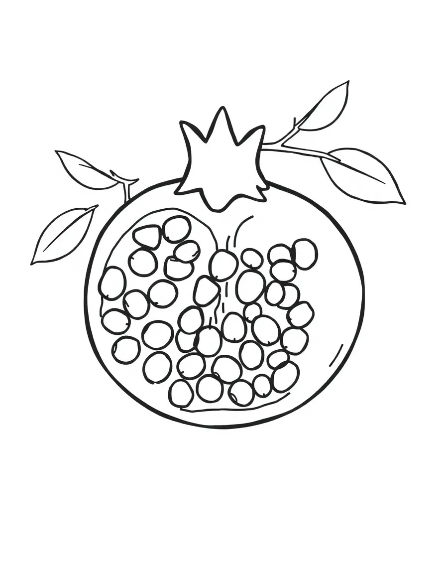 A cheerful pomegranate with many seeds.