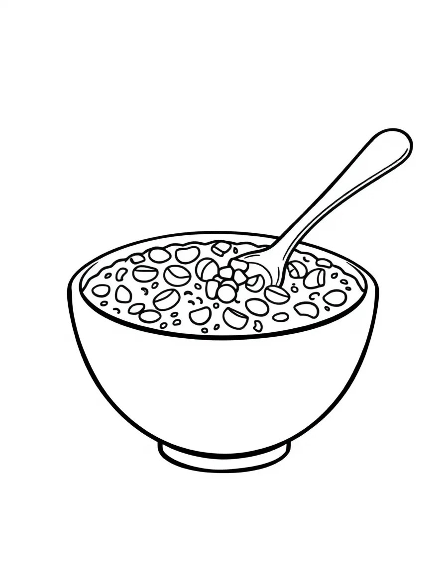 A proud bowl of oatmeal with a spoon.