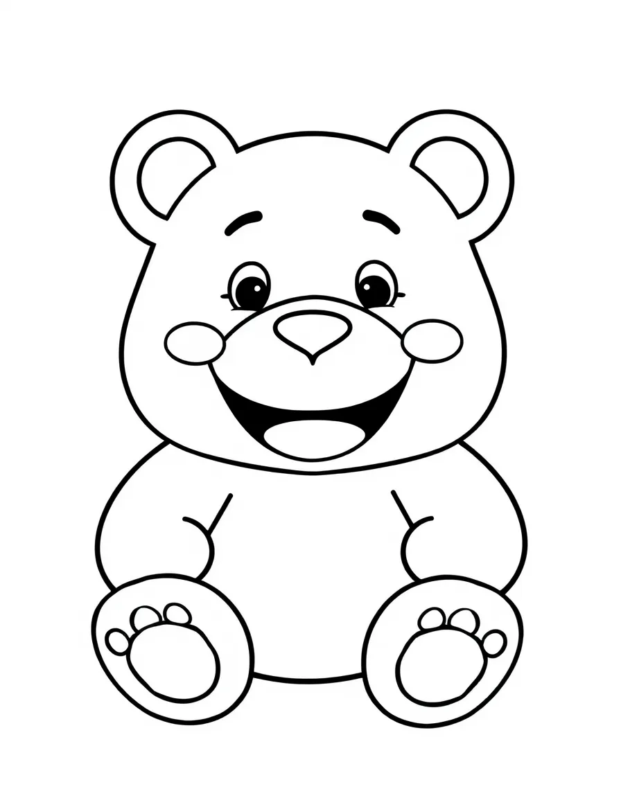 A happy gummy bear with a big smile.