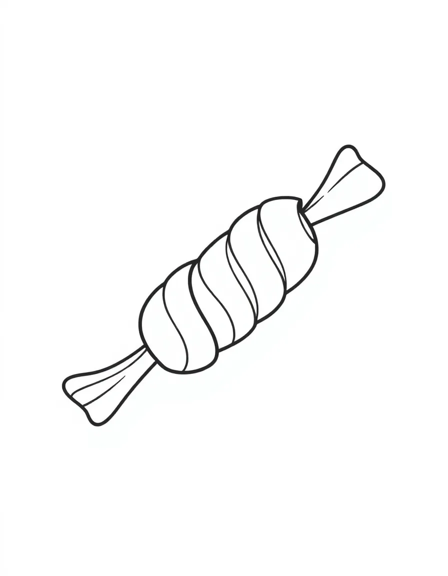 A cheerful piece of licorice with a long shape.
